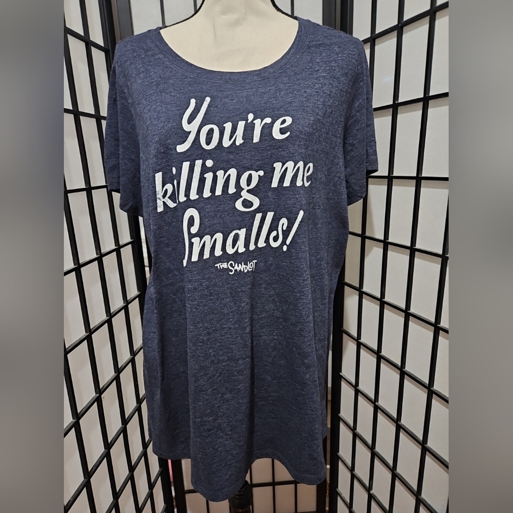 Women's 2x  Short Sleeve Logo Tee - The Sandlot "You're Killing Me Smalls" Gray